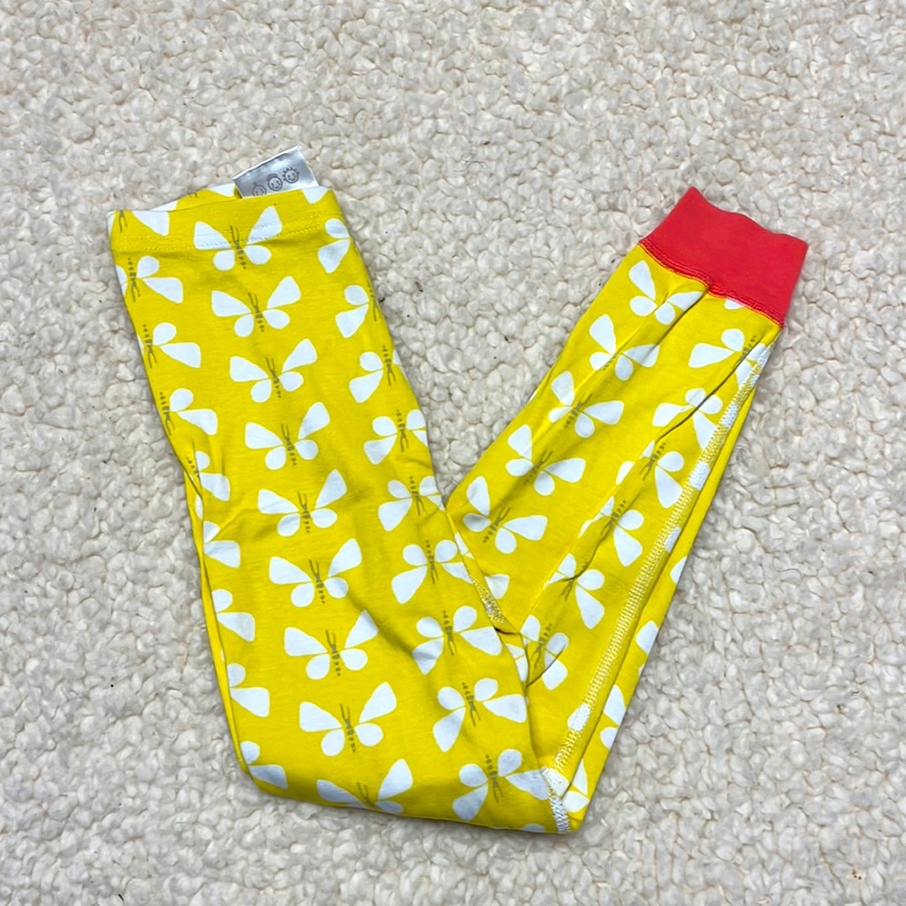 Hanna Andersson girls yellow dragonfly pajama bottoms, 6-7